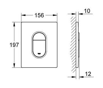 GROHE ARENA COSMOPOLITAN ovládacie tlačidlo pre dve splachovania, plast, chróm 38844000 Technický nákres
