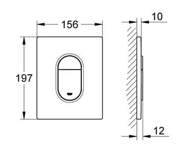 GROHE ARENA COSMOPOLITAN ovládacie tlačidlo pre dve splachovania, plast, alpská biela 38844SH0 Technický nákres