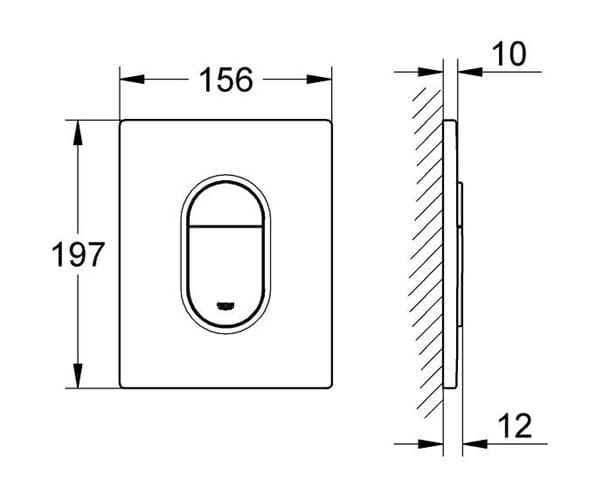 GROHE ARENA COSMOPOLITAN ovládacie tlačidlo pre dve splachovania, plast, alpská biela 38844SH0 Technický nákres