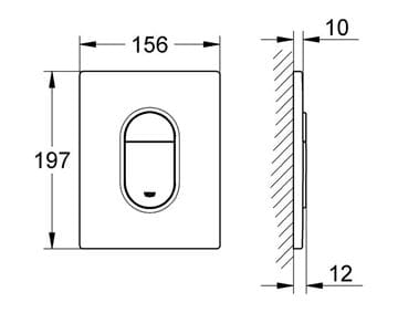 GROHE ARENA COSMOPOLITAN ovládacie tlačidlo pre dve splachovania, plast, matný chróm 38844P00 Technický nákres