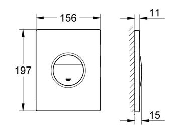 GROHE NOVA COSMOPOLITAN ovládacie tlačidlo pre dve splachovania, plast, alpská biela 38765SH0 Technický nákres