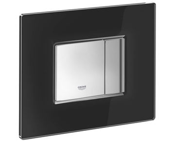 GROHE SKATE COSMOPOLITAN ovládacie tlačidlo pre dve splachovania, sklo, velvet black-čierna/chróm 38845KS0 Obrázek - fotka