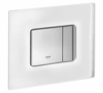 GROHE SKATE COSMOPOLITAN ovládacie tlačidlo pre dve splachovania, sklo, matná biela/chróm 38845MF0 Obrázek - fotka