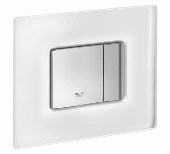 GROHE SKATE COSMOPOLITAN ovládacie tlačidlo pre dve splachovania, sklo, matná biela/chróm 38845MF0 Obrázek - fotka