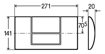 VIEGA STANDARD 1 8180.1 ovládacie tlačidlo pre dve splachovania, plast, alpská biela 449001 Technický nákres