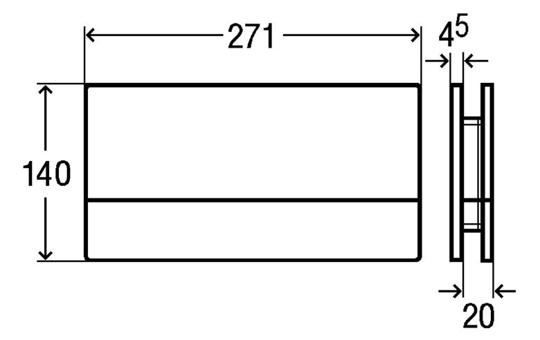 VIEGA VISIGN FOR MORE 101 8351.1 ovládacie tlačidlo pre dve splachovania, hliník/číre sklo, chróm/svetlo šedá 597412 Technický nákres