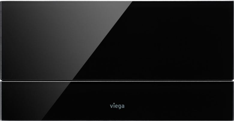 VIEGA VISIGN FOR MORE 101 8351.1 ovládacie tlačidlo pre dve splachovania, hliník/sklo parsol, chróm/čierna 597429 Obrázek - fotka