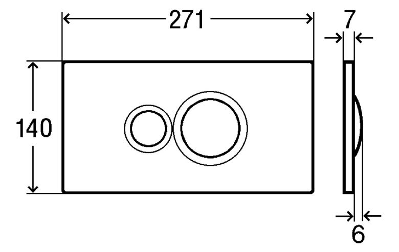 VIEGA VISIGN FOR STYLE 10 8315.1 ovládacie tlačidlo pre dve splachovania, plast, chróm 596323 Technický nákres