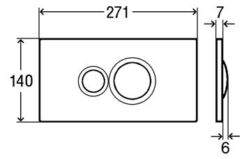 VIEGA VISIGN FOR STYLE 10 8315.1 ovládacie tlačidlo pre dve splachovania, plast, chróm 596323 Technický nákres