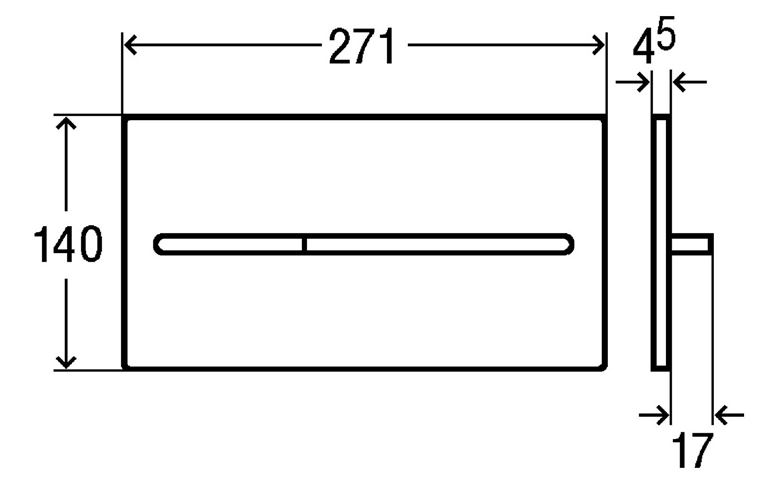VIEGA VISIGN FOR MORE 104 8354.1 ovládacie tlačidlo pre dve splachovania, hliník, ušľachtilá oceľ 598471 Technický nákres