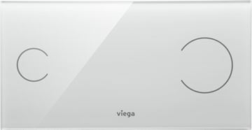 VIEGA VISIGN FOR MORE 100 8352.11 ovládacie tlačidlo pre dve splachovania, senzorové, napájanie zo siete, číre sklo, svetlo šedá 622671 Obrázek - fotka
