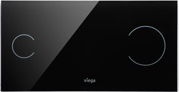 VIEGA VISIGN FOR MORE 100 8352.11 ovládacie tlačidlo pre dve splachovania, senzorové, napájanie zo siete, sklo parsol, čierna 615895 Obrázek - fotka