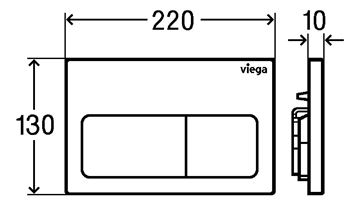 VIEGA PREVISTA VISIGN FOR LIFE 5 8601.1 ovládacie tlačidlo pre dve splachovania, plast, chróm 773717 Technický nákres