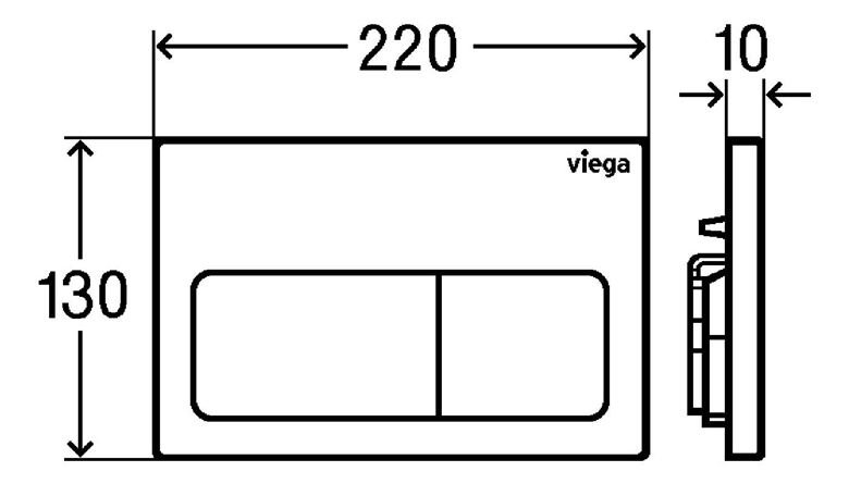 VIEGA PREVISTA VISIGN FOR LIFE 5 8601.1 ovládacie tlačidlo pre dve splachovania, plast, chróm 773717 Technický nákres