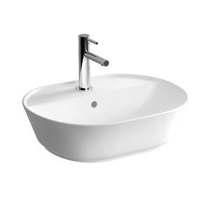 VITRA GEO umývadlo na dosku 55 cm, s otvorom pre batériu a prepadom, VitrAhygiene