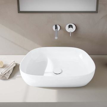 VITRA OUTLINE umývadlová misa 62,5 cm, bez prepadu, brúsené, VitrAhygiene 5993B403-0016 Obrázek - fotka