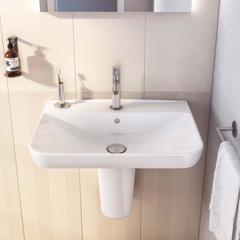 VITRA SENTO umývadlo 63 cm, s otvorom pre batériu, s prepadom, VitrAhygiene 5946B003-0001 Obrázek - fotka