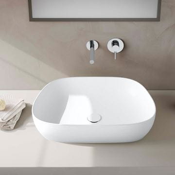 VITRA OUTLINE umývadlová misa 62,5 cm, bez prepadu, brúsená, VitrAhygiene, matná biela 5993B401-0016 Obrázek - fotka