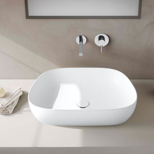 VITRA OUTLINE umývadlová misa 62,5 cm, bez prepadu, brúsená, VitrAhygiene, matná biela 5993B401-0016 Obrázek - fotka