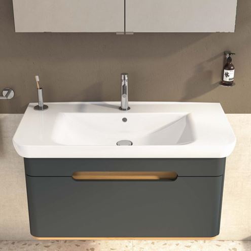 VITRA SENTO umývadlo 98 cm, s otvorom pre batériu a prepadom, VitrAhygiene 5948B003-0001 Obrázek - fotka