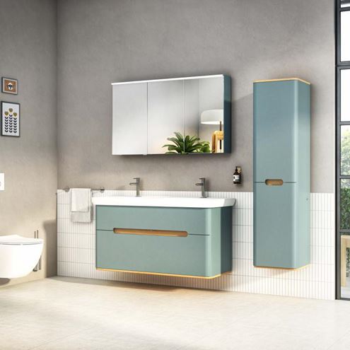 VITRA SENTO dvojumývadlo 130 cm, s 2 otvormi pre batérie a prepadom, VitrAhygiene 5949B003-0001 Obrázek - fotka