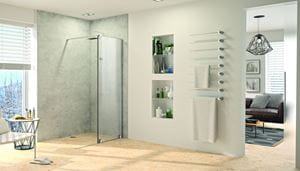 CONCEPT INTENSA sprchové dvere 100x200 cm, posuvné, pravé, strieborná pololesklá/sklo číre