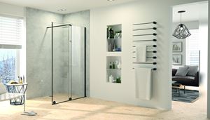 CONCEPT INTENSA sprchové dvere 110x200 cm, posuvné, ľavé, čierna / sklo číre