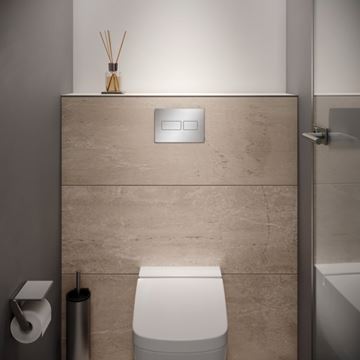 TECE SOLID ovládacie tlačidlo pre dve splachovania, oceľ, lesklá biela 9240432 Obrázek - fotka