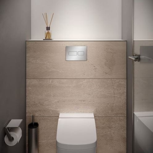 TECE SOLID ovládacie tlačidlo pre dve splachovania, oceľ, lesklá biela 9240432 Obrázek - fotka