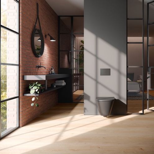 TECE VELVET ovládacie tlačidlo pre dve splachovania, Soft touch, kompozit FENIX NTM, čierna 9240732 Obrázek - fotka