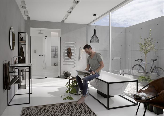 CONCEPT INTENSA sprchové dvere 180x200 cm, posuvné, pravé, čierna / sklo číre XT2206.123.322.881 Obrázek - fotka