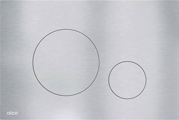ALCA FLAT TURN-INOX ovládacie tlačidlo pre dve splachovania, Anti-fingerprint, ušľachtilá oceľ, polomatný nerez