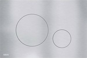 ALCA FLAT TURN-INOX ovládacie tlačidlo pre dve splachovania, Anti-fingerprint, ušľachtilá oceľ, polomatný nerez