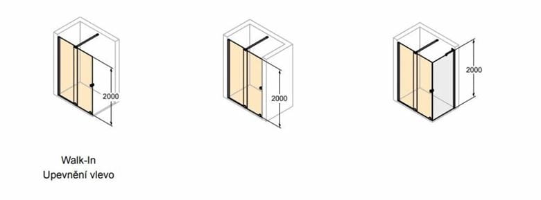 CONCEPT INTENSA sprchové dvere 180x200 cm, posuvné, ľavé, strieborná pololesklá/sklo číre XT2106.069.322.881 Obrázek - fotka