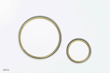 ALCA THIN M775 ovládacie tlačidlo pre dve splachovania, plast, lesklá biela/lesklá zlatá