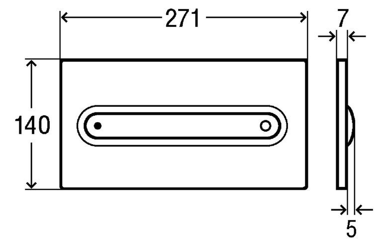VIEGA VISIGN FOR STYLE 11 8331.1 ovládacie tlačidlo pre dve splachovania, plast, chróm 597115 Technický nákres
