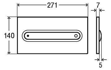 VIEGA VISIGN FOR STYLE 11 8331.1 ovládacie tlačidlo pre dve splachovania, plast, chróm 597115 Technický nákres