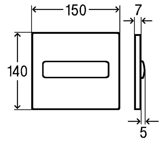VIEGA VISIGN FOR STYLE 11 8331.2 ovládacie tlačidlo splachovania pre pisoár, plast, chróm 598518 Technický nákres