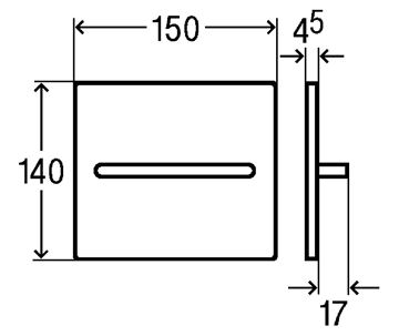 VIEGA VISIGN FOR MORE 104 8354.2 ovládacie tlačidlo splachovania pre pisoár, hliník, chróm 599003 Technický nákres