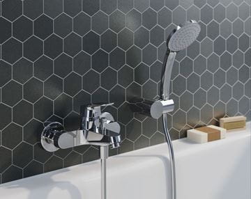 IDEAL STANDARD CERAFLEX vaňová nástenná batéria, s prepínačom, chróm B1721AA Obrázek - fotka
