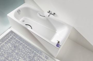 KALDEWEI SANIFORM PLUS STAR 331 vaňa 150x70 cm, bez nožičiek, s otvormi pre madlá, smaltovaná oceľ, antislip, Perl-Effekt 133130003001 Obrázek - fotka