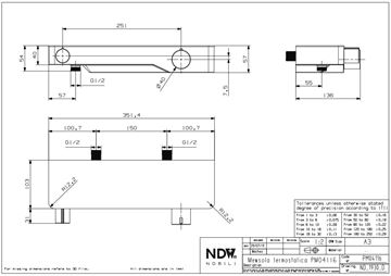 CONCEPT 100 sprchová nástenná termostatická batéria, chróm PM04116/CO Technický nákres