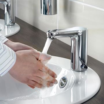 SCHELL CELIS E umývadlová senzorová batéria s reguláciou teploty, napájanie z batérie, chróm 012290699 Obrázek - fotka