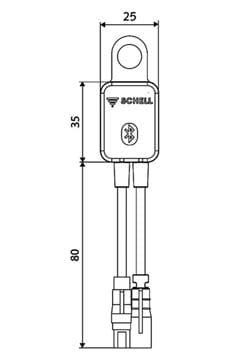 SCHELL ovládací modul SSC Bluetooth, pre elektronické batérie 009160099 Technický nákres