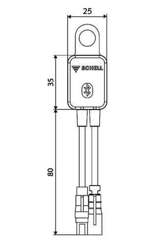 SCHELL ovládací modul SSC Bluetooth, pre elektronické batérie 009160099 Technický nákres