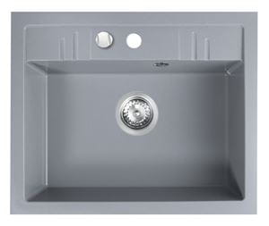 NOVASERVIS drez grafitový drez 580x480 mm, 2 otvory, šedá