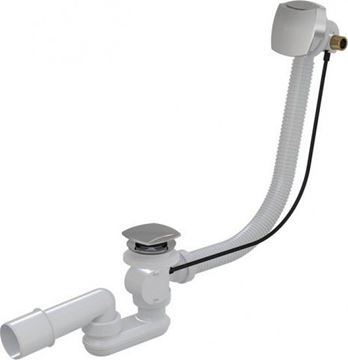 RIHO vaňový sifón 80 cm, s napúšťaním prepadom, bovden, chróm
