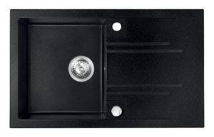 NOVASERVIS granitový drez 780x480 mm, otočný, 2 otvory, odkvapkávač, grafit