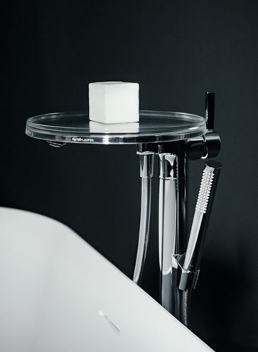 LAUFEN KARTELL vaňová batéria na podlahu, s prepínačom, so sprchovou súpravou, chróm H3213310041211 Obrázek - fotka