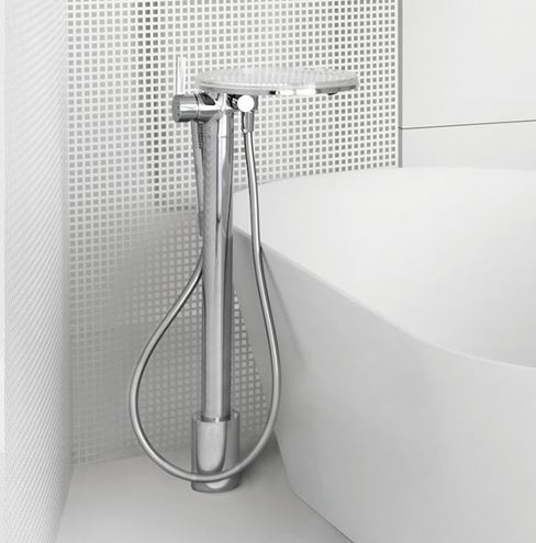 LAUFEN KARTELL vaňová batéria na podlahu, s prepínačom, so sprchovou súpravou, chróm H3213310041211 Obrázek - fotka